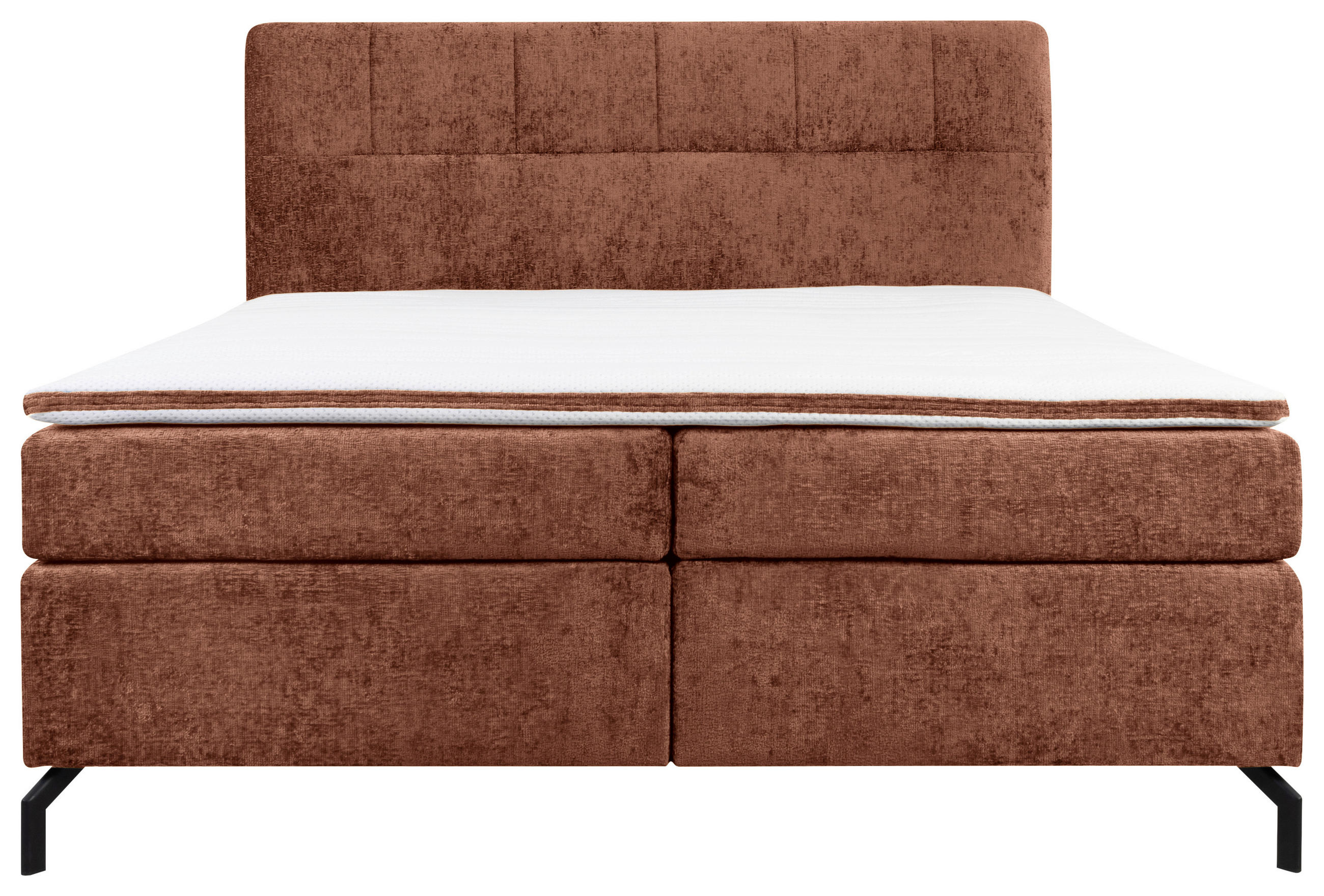 BOXSPRINGBETT 160/200 cm  in Rotbraun  - Rotbraun/Schwarz, Design, Textil/Metall (160/200cm) - Esposa