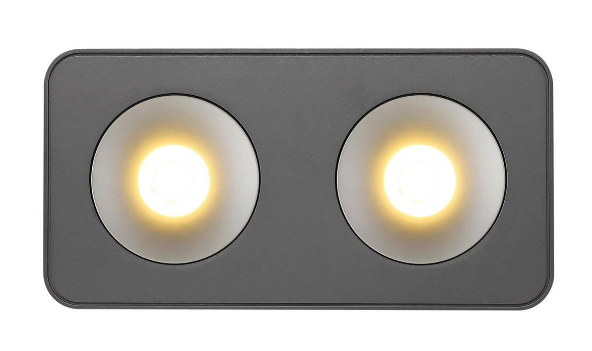 LED ZÁŘIČ, 22,4/11.7/5,5 cm - čiré/tmavě šedá, Design, kov/plast (22,4/11.7/5,5cm) - Globo