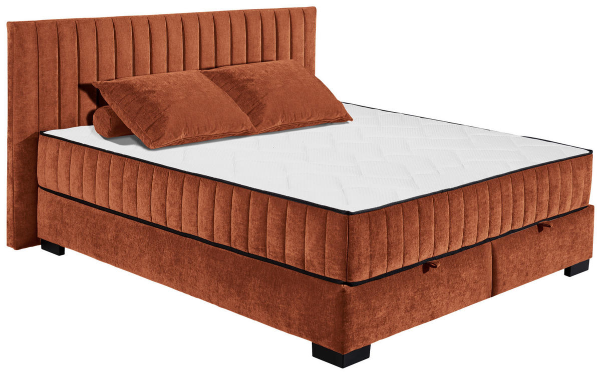 BOXBETT 180/200 cm  in Cognac  - Cognac/Schwarz, MODERN, Holzwerkstoff/Kunststoff (180/200cm) - MID.YOU