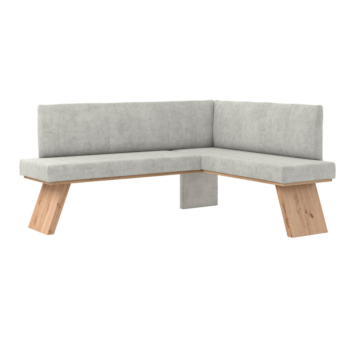 ECKBANK 185/150 cm Webstoff Hellgrau   - Eichefarben/Hellgrau, KONVENTIONELL, Textil (185/150cm) - Livetastic
