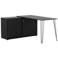 ECKSCHREIBTISCH 145/129,5/73,8 cm  in Schwarz  - Schwarz, MODERN, Holzwerkstoff/Metall (145/129,5/73,8cm) - MID.YOU