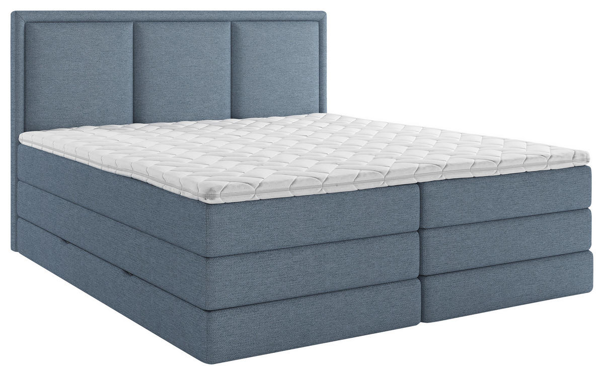 BOXSPRINGBETT 200/200 cm  in Dunkelblau  - Dunkelblau, Design, Holzwerkstoff/Kunststoff (200/200cm) - MID.YOU