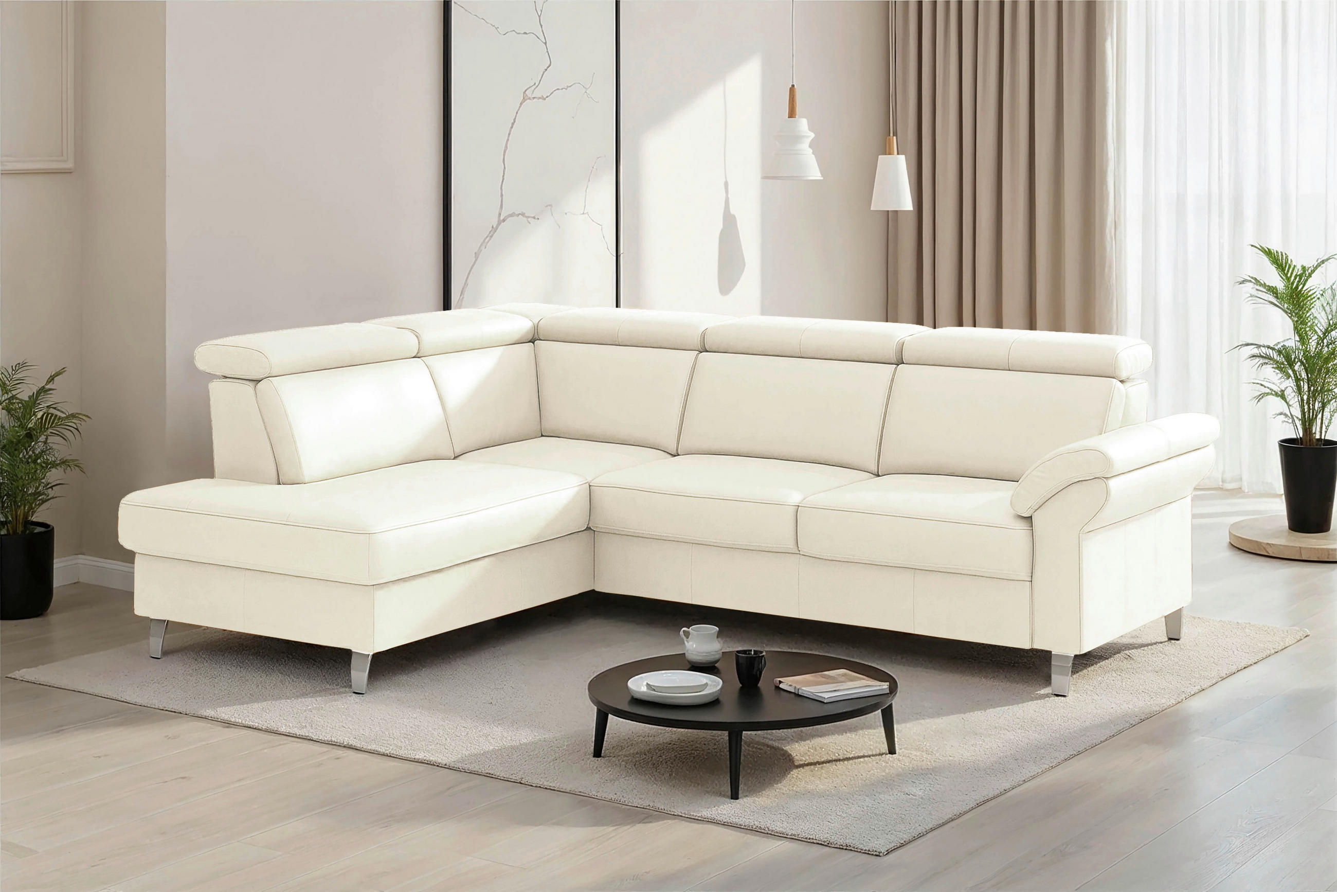 Sit & More Ecksofa Arngast E Weiß 245x194 cm
