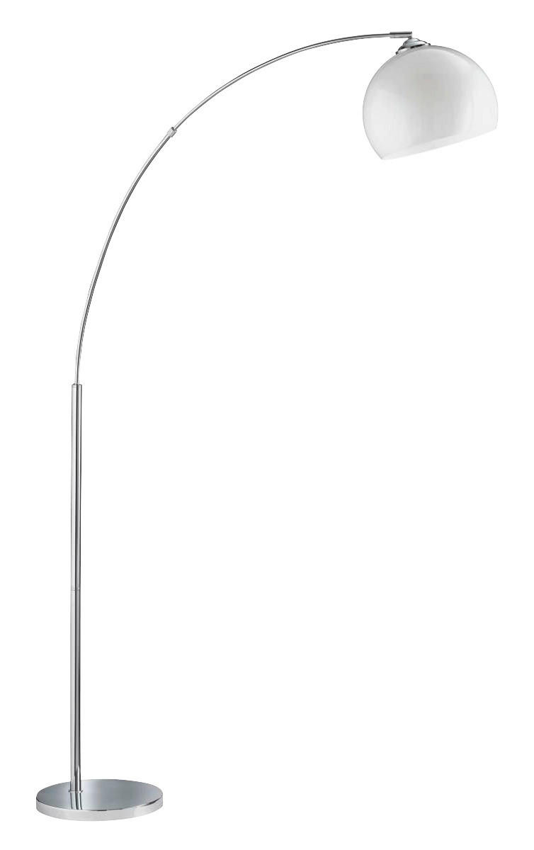 STOJACÍ OBLOUKOVÉ SVÍTIDLO, 110/180/25 cm - bílá/barvy chromu, Design, kov/plast (110/180/25cm)