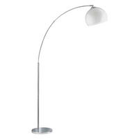 STOJACÍ OBLOUKOVÉ SVÍTIDLO, 110/180/25 cm  - bílá/barvy chromu, Design, kov/plast (110/180/25cm)