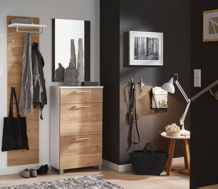 GARDEROBE Weiß, Eichefarben - Eichefarben/Weiß, Design, Holz (110/193/31cm) - Dieter Knoll