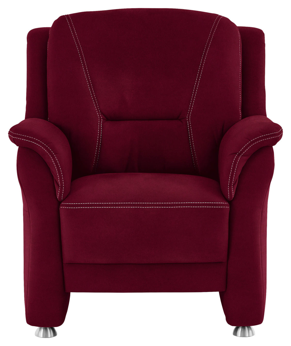 SESSEL in Mikrofaser Rot  - Beige/Rot, Konventionell, Textil/Metall (90/100/89cm) - Beldomo Comfort