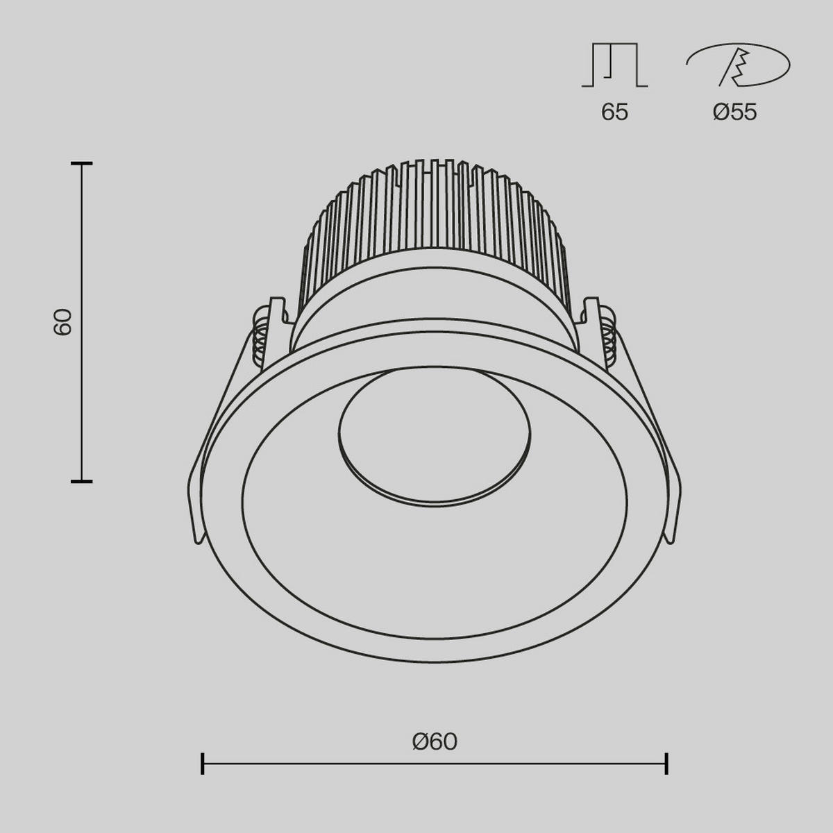 DECKENLEUCHTE Downlight 6/6 cm  - Schwarz, Design, Metall (6/6cm) - MAYTONI