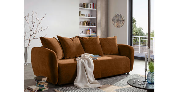 SCHLAFSOFA Flachgewebe Rostfarben - Rostfarben/Schwarz, KONVENTIONELL, Kunststoff/Textil (250/74/108cm) - Carryhome