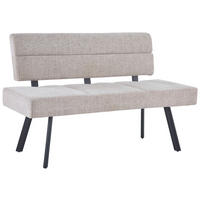 SITZBANK in Metall, Textil Beige  - Beige/Schwarz, KONVENTIONELL, Textil/Metall (140/88/62cm) - MID.YOU