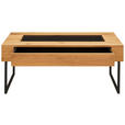 COUCHTISCH Eiche furniert, massiv ESG 110/60/45 cm rechteckig Schwarz, Eichefarben  - Eichefarben/Schwarz, Natur, Glas/Holz (110/60/45cm) - Novel