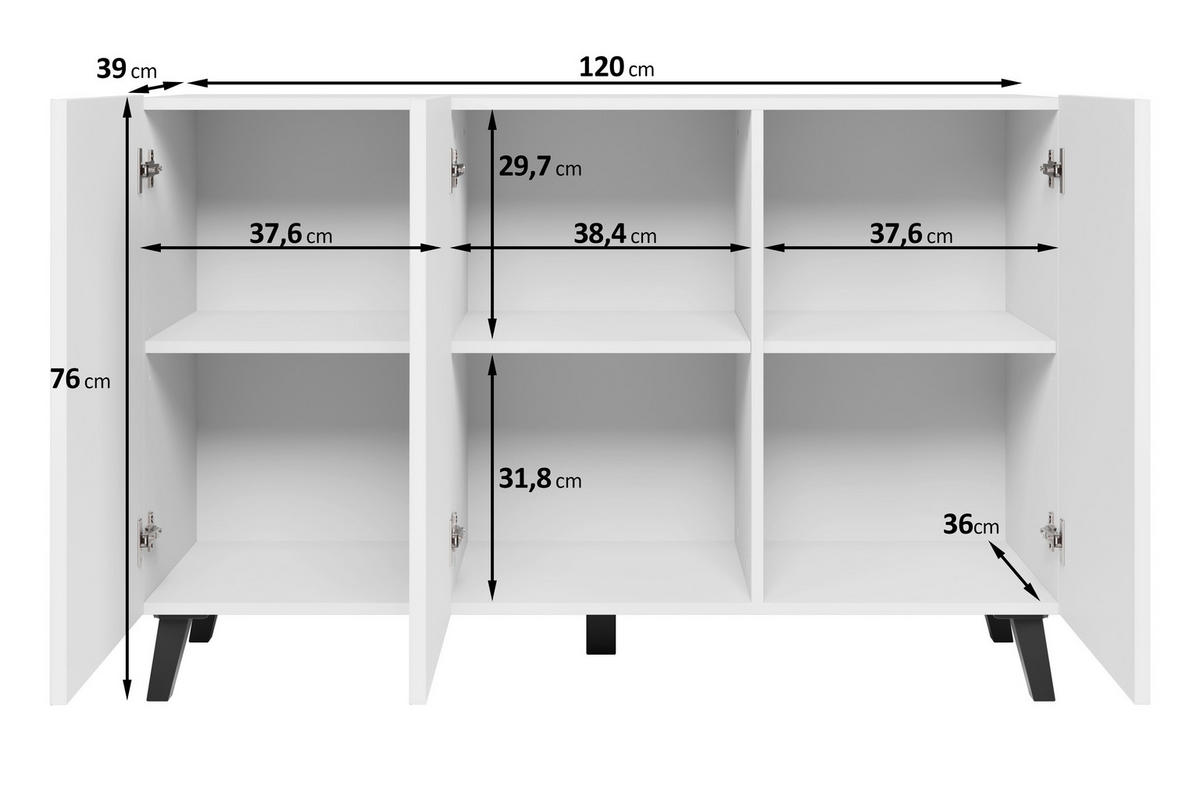 SIDEBOARD  in 120/76/39 cm  - Kaschmir/Beige, Design, Holzwerkstoff/Kunststoff (120/76/39cm) - Livetastic