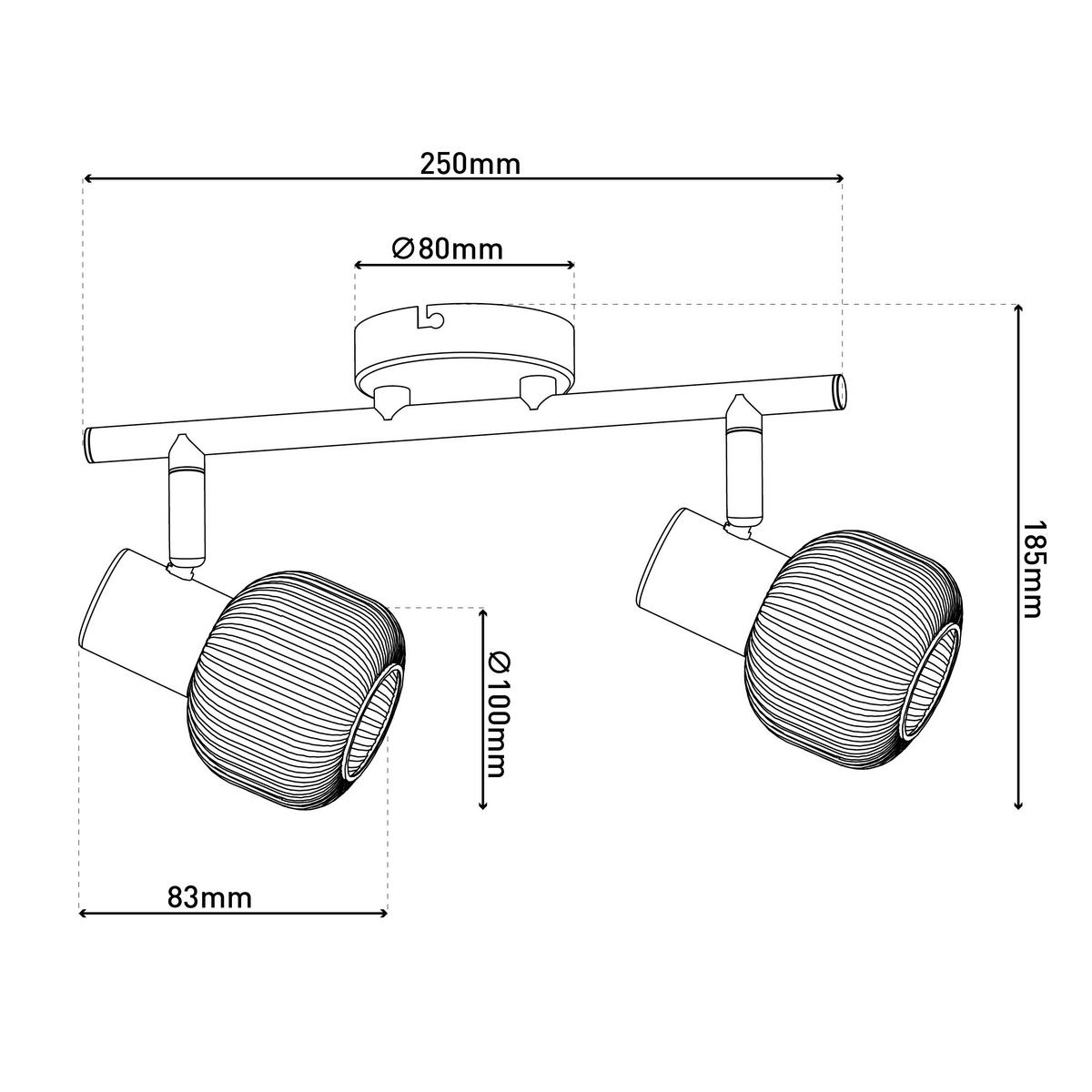 DECKENSTRAHLER LEARTA 25/10/18,5 cm   - Messingfarben/Weiß, LIFESTYLE, Glas/Metall (25/10/18,5cm) - Näve