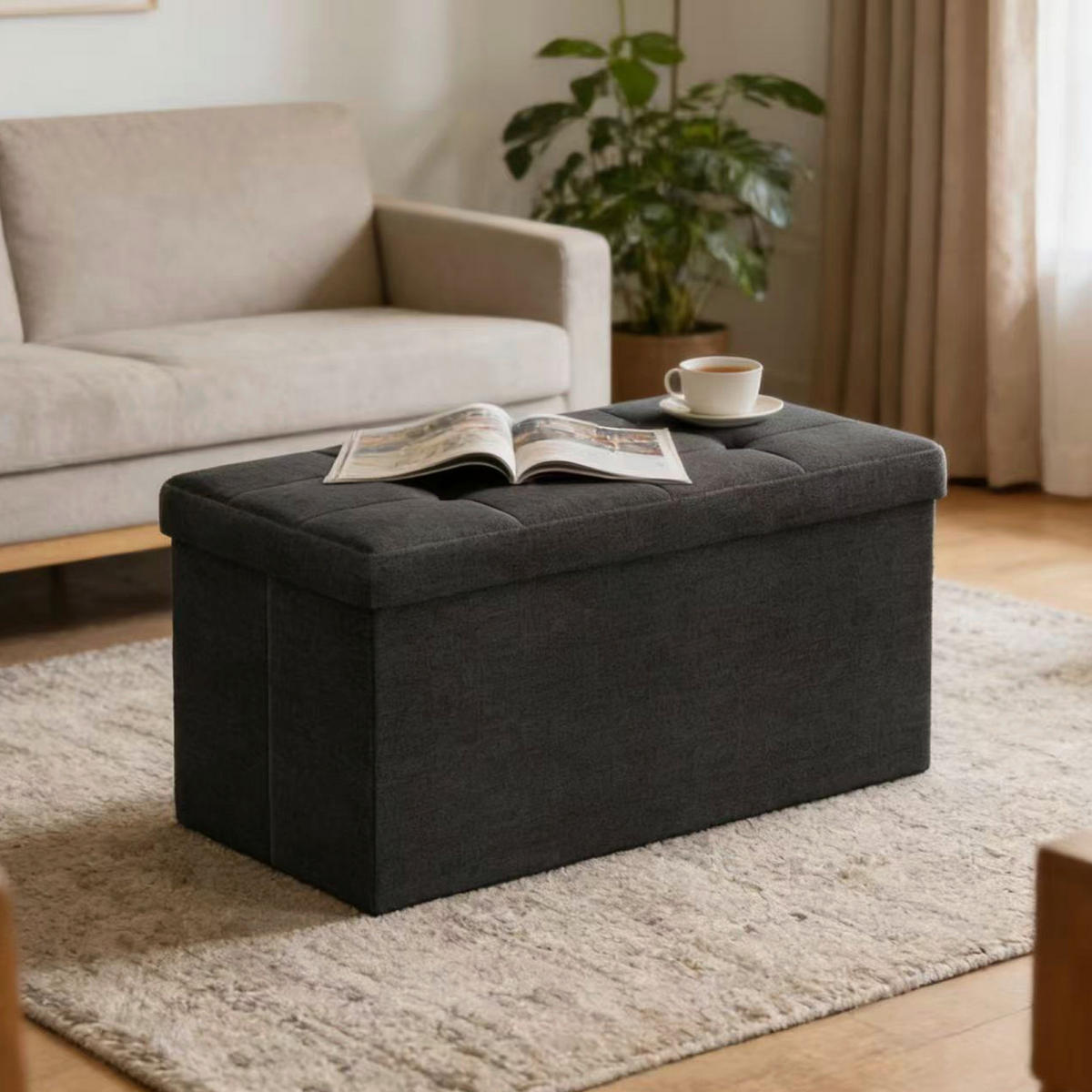 SITZBOX  - Schwarz, Trend, Textil (76/38/38cm) - Boxxx