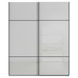 SCHWEBETÜRENSCHRANK  in Grau  - Schwarz/Grau, KONVENTIONELL, Glas/Holzwerkstoff (201/223/67cm) - Novel