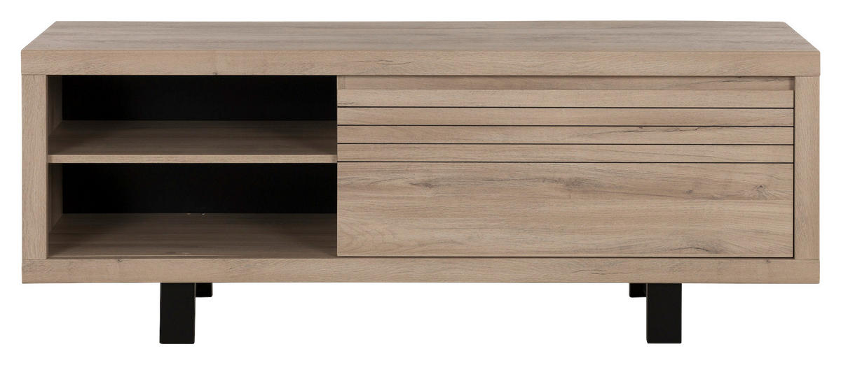 TV-ELEMENT - Eichefarben/Schwarz, MODERN, Holzwerkstoff (160/60/48cm) - MID.YOU