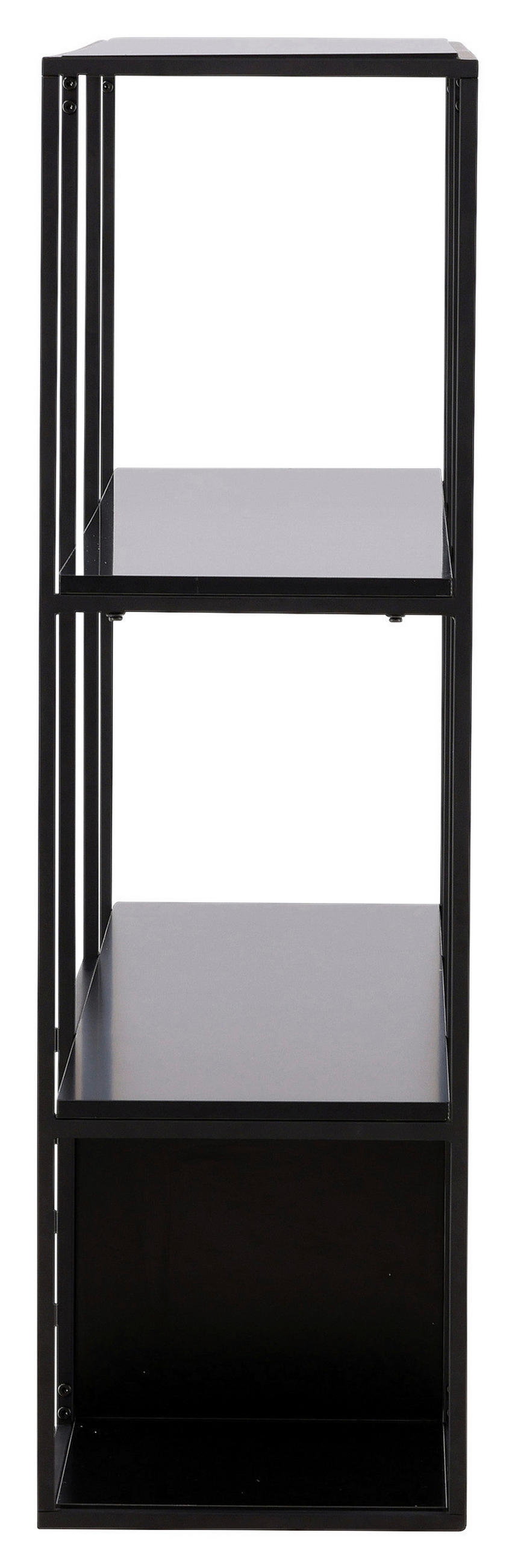 REGAL Schwarz, Nussbaumfarben  - Nussbaumfarben/Schwarz, Design, Holzwerkstoff/Metall (150/120/35cm) - Livetastic