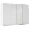 SCHWEBETÜRENSCHRANK  in Weiß  - Chromfarben/Weiß, KONVENTIONELL, Glas/Holzwerkstoff (316/235/68cm) - Novel