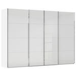 SCHWEBETÜRENSCHRANK  in Weiß  - Chromfarben/Weiß, KONVENTIONELL, Glas/Holzwerkstoff (316/235/68cm) - Novel