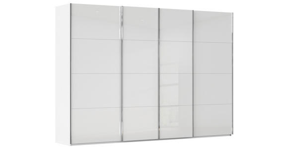 SCHWEBETÜRENSCHRANK in Weiß - Chromfarben/Weiß, KONVENTIONELL, Glas/Holzwerkstoff (316/235/68cm) - Novel