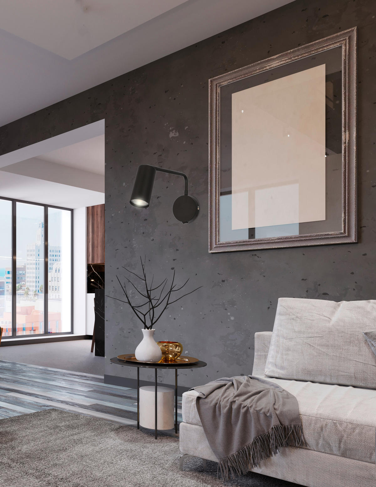 VÄGGLAMPA 9/31/15 cm   - svart, Design, metall (9/31/15cm)