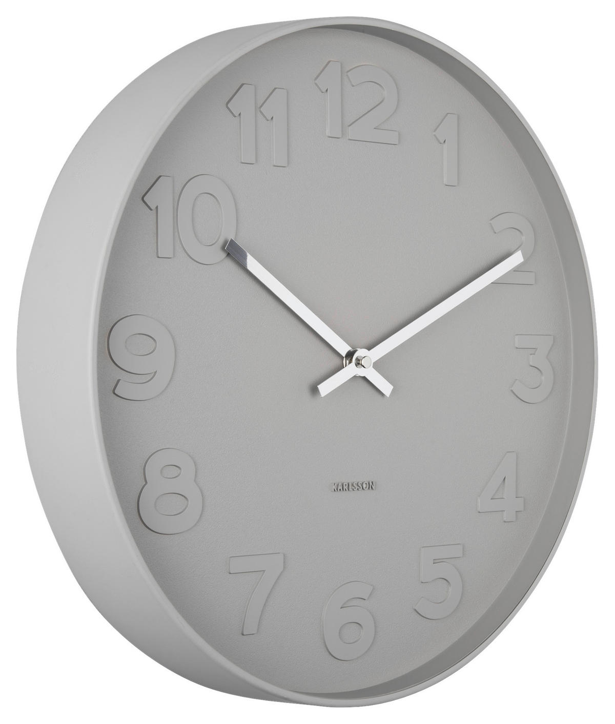 WANDUHR 37,5/37,5/6 cm   - Grau, Basics, Metall (37,5/37,5/6cm) - Karlsson