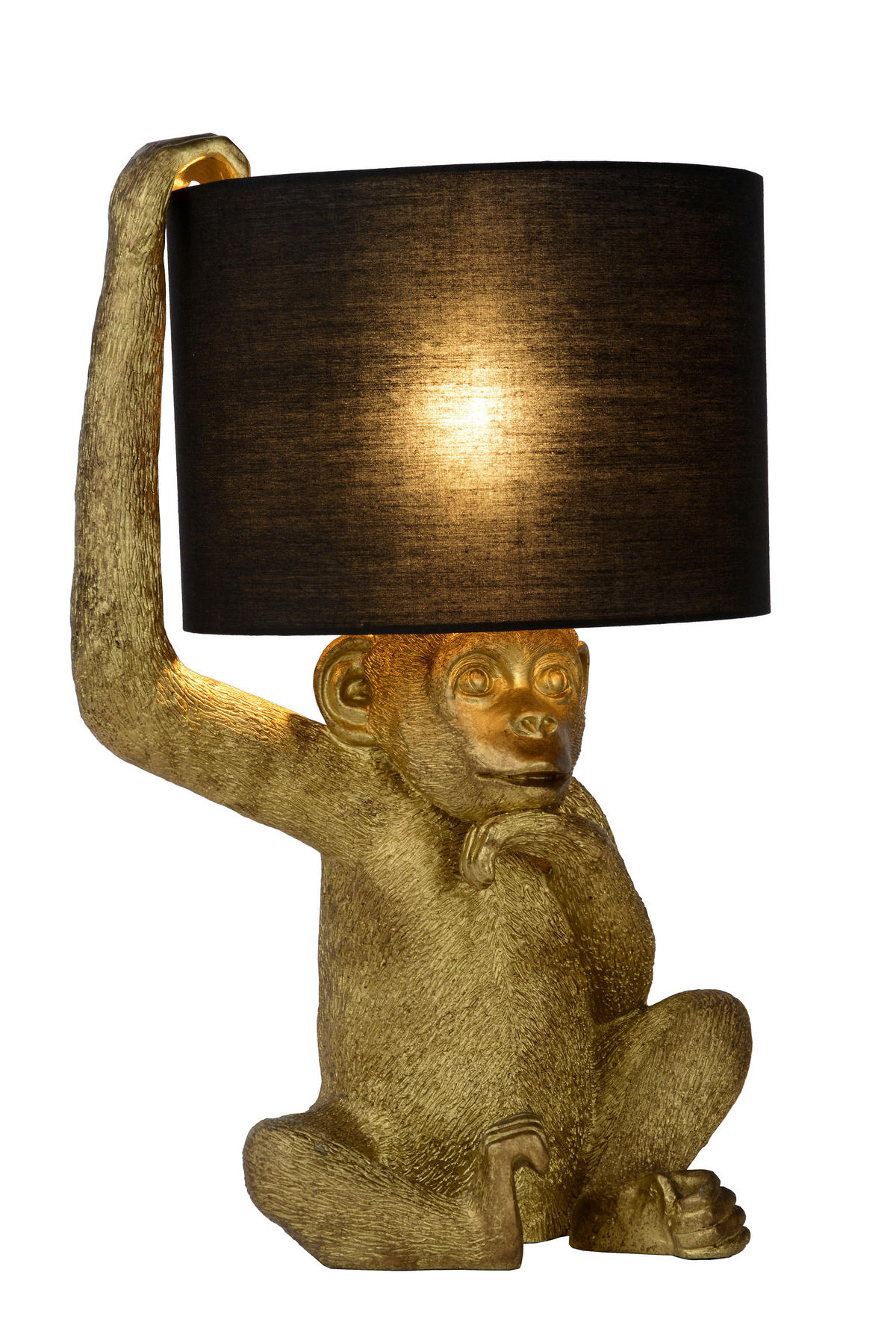 NAMIZNA SVETILKA  Extravaganza Chimp   30/30/45 cm          - zlate barve/črna, Trend, umetna masa/tekstil (30/30/45cm)