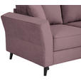 ECKSOFA in Velours Rosa  - Schwarz/Rosa, KONVENTIONELL, Holz/Textil (244/159cm) - Carryhome