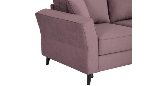 ECKSOFA in Velours Rosa  - Schwarz/Rosa, KONVENTIONELL, Holz/Textil (244/159cm) - Carryhome