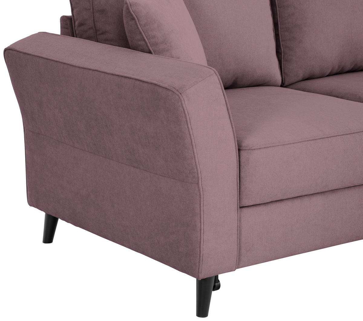 ECKSOFA in Velours Rosa  - Schwarz/Rosa, Konventionell, Holz/Textil (244/159cm) - Carryhome