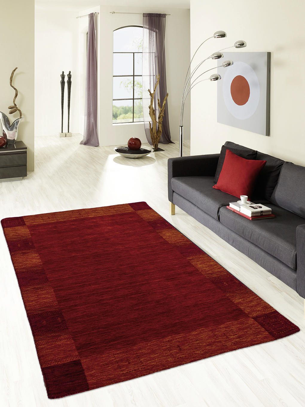 WOLLTEPPICH 90/160 cm Katalog 01/2021 Indien Orange, Rot, Dunkelrot, Hellrot, Weinrot  - Hellrot/Rot, KONVENTIONELL, Textil (90/160cm) - Cazaris