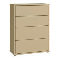 KOMMODE , 75/99/35 cm, 4 Schublade(n)  - Silberfarben/Hellgelb, Trend, Holzwerkstoff/Kunststoff (75/99/35cm) - Carryhome