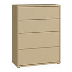 KOMMODE , 75/99/35 cm, 4 Schublade(n)  - Silberfarben/Hellgelb, Trend, Holzwerkstoff/Kunststoff (75/99/35cm) - Carryhome