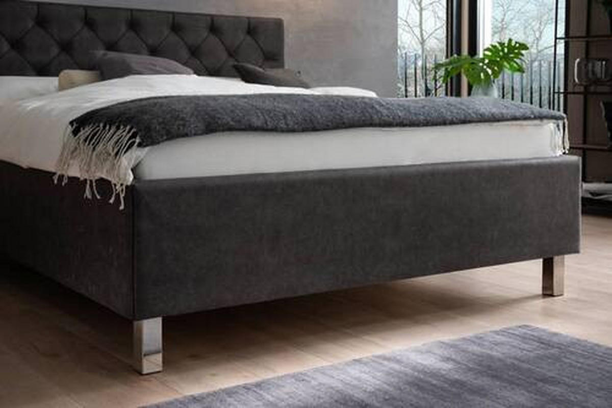 POLSTERBETT 180/200 cm  in Anthrazit  - Anthrazit, Modern, Holzwerkstoff/Textil (180/200cm) - Xora