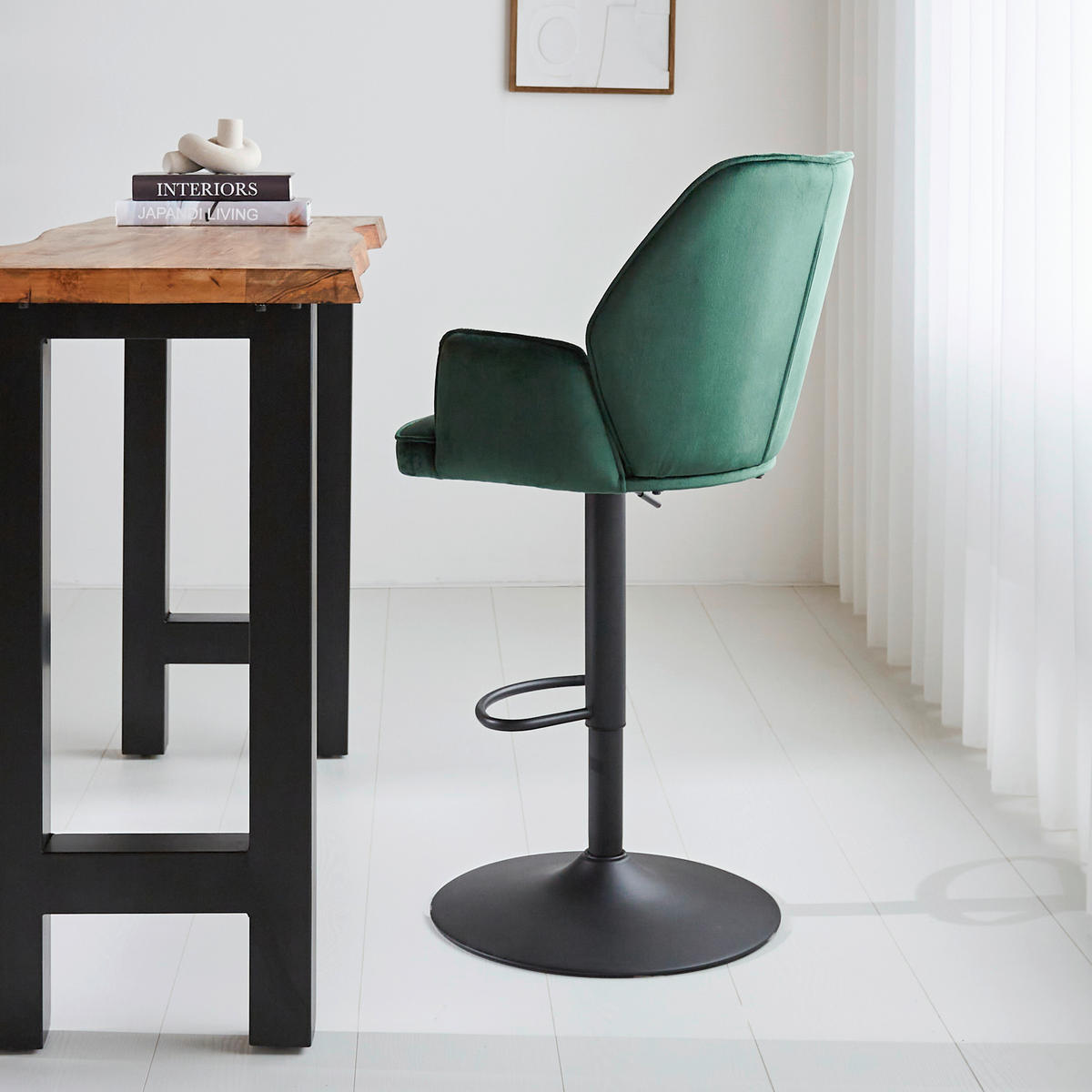 BARHOCKER-SET in Grün  - Schwarz/Grün, MODERN, Textil/Metall (54/100/58cm) - MID.YOU
