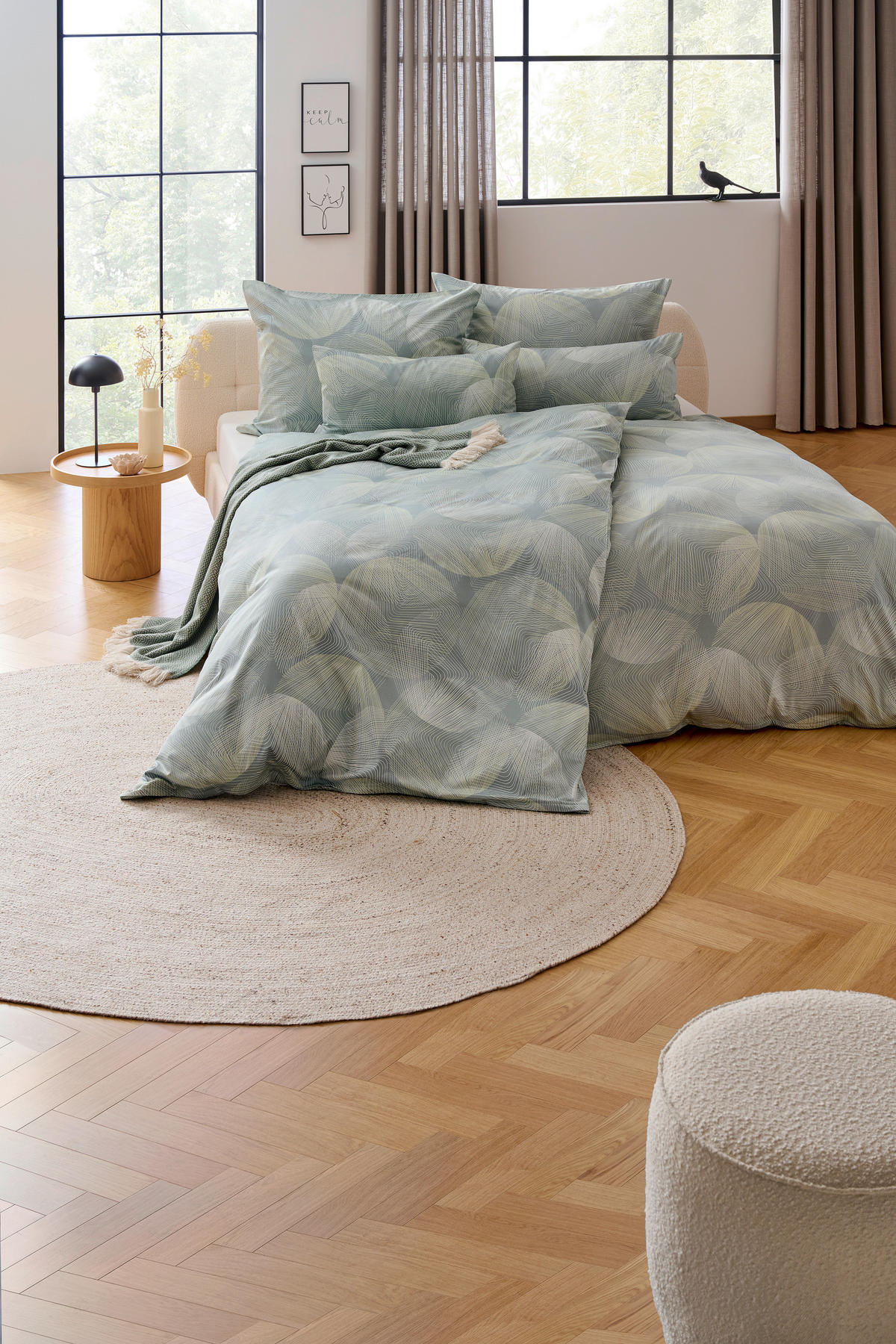 BETTWÄSCHE Atelier Makosatin 140/200 cm  - Grün, Basics, Textil (140/200cm) - Estella