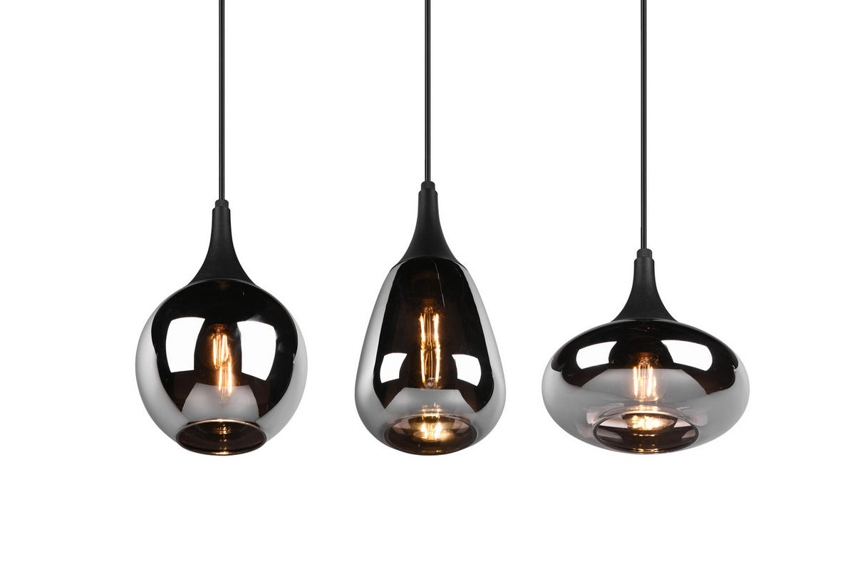 ZÁVESNÉ SVIETIDLO, 68,8/19,5/150 cm  - čierna/chrómová, Design, kov/sklo (68,8/19,5/150cm) - Trio Leuchten