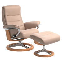RELAXSESSELSET NORDIC Echtleder Hocker    - Wengefarben/Creme, KONVENTIONELL, Leder/Holz (84/102/76cm) - Stressless