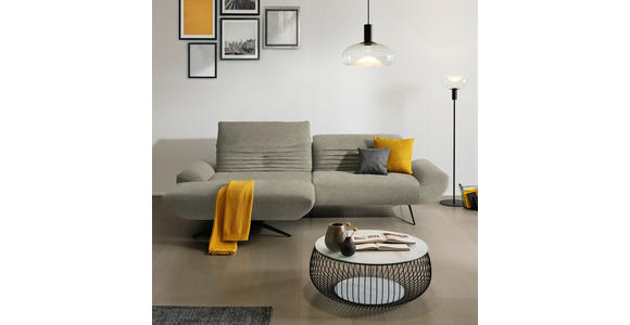 ECKSOFA  in Teddystoff Graubraun  170-195/280 cm  - Graubraun/Schwarz, Design, Textil/Metall (170-195/280cm) - Dieter Knoll