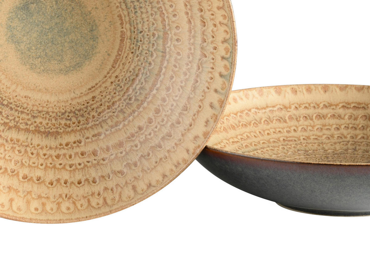 TAFELSERVICE Braun, Sandfarben Neapel Sand 16-teilig  - Sandfarben/Braun, Basics, Keramik - Creatable