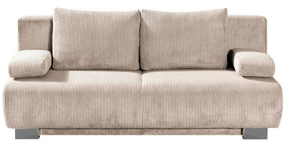 SCHLAFSOFA Cord Creme - Creme, KONVENTIONELL, Textil/Metall (196/89/94cm) - Novel
