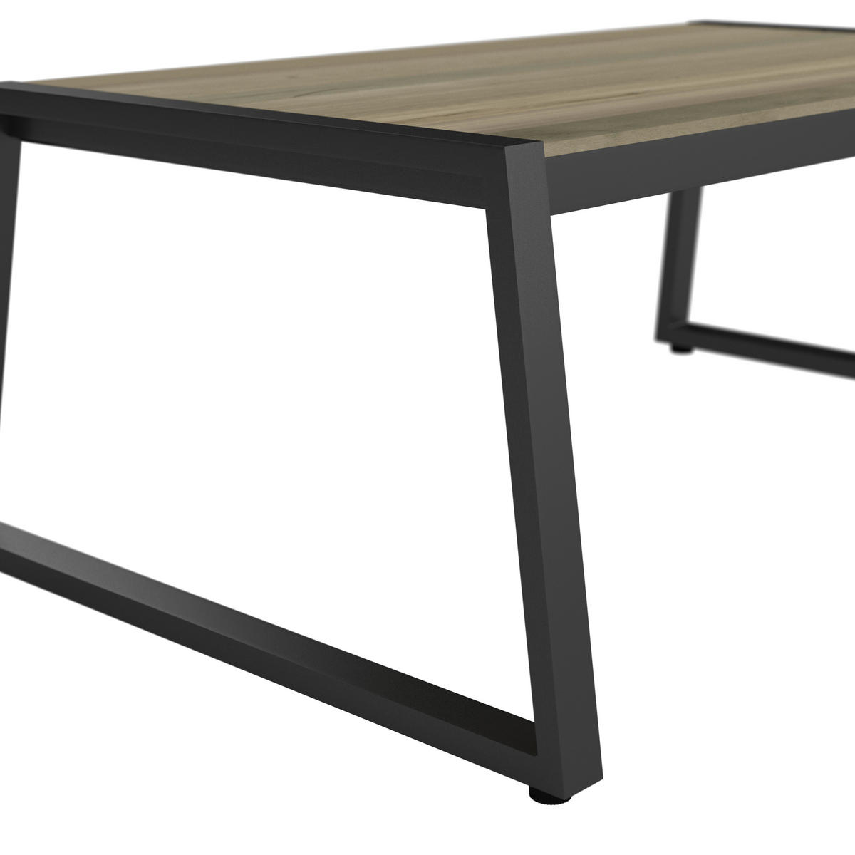 LOUNGEGARNITUR Teakholz Aluminium  - Schwarz, MODERN, Holz/Metall (203/74,5/85cm) - Ambia Garden