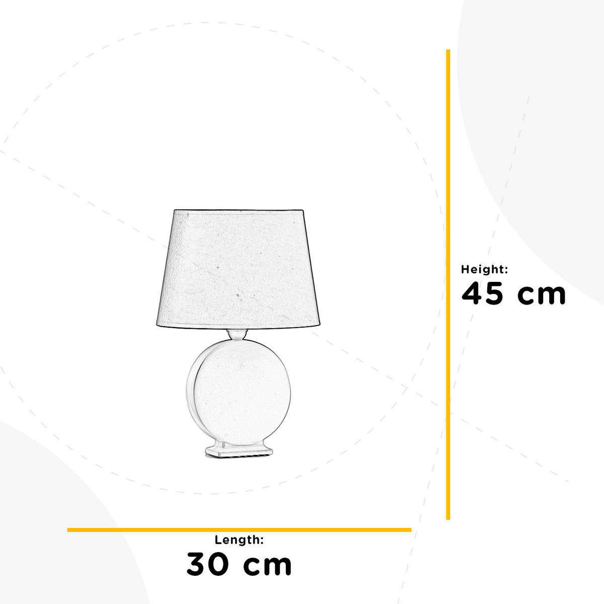 TISCHLEUCHTE 30/16/46 cm   - Erlefarben/Weiß, Basics, Keramik/Textil (30/16/46cm)