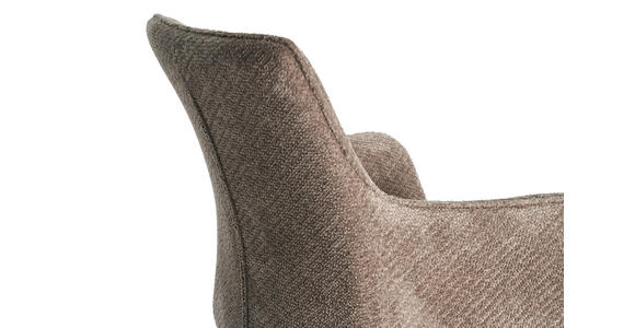 ARMLEHNSTUHL in Eisen Webstoff - Beige/Schwarz, Design, Textil/Metall (64/88/60cm) - Novel
