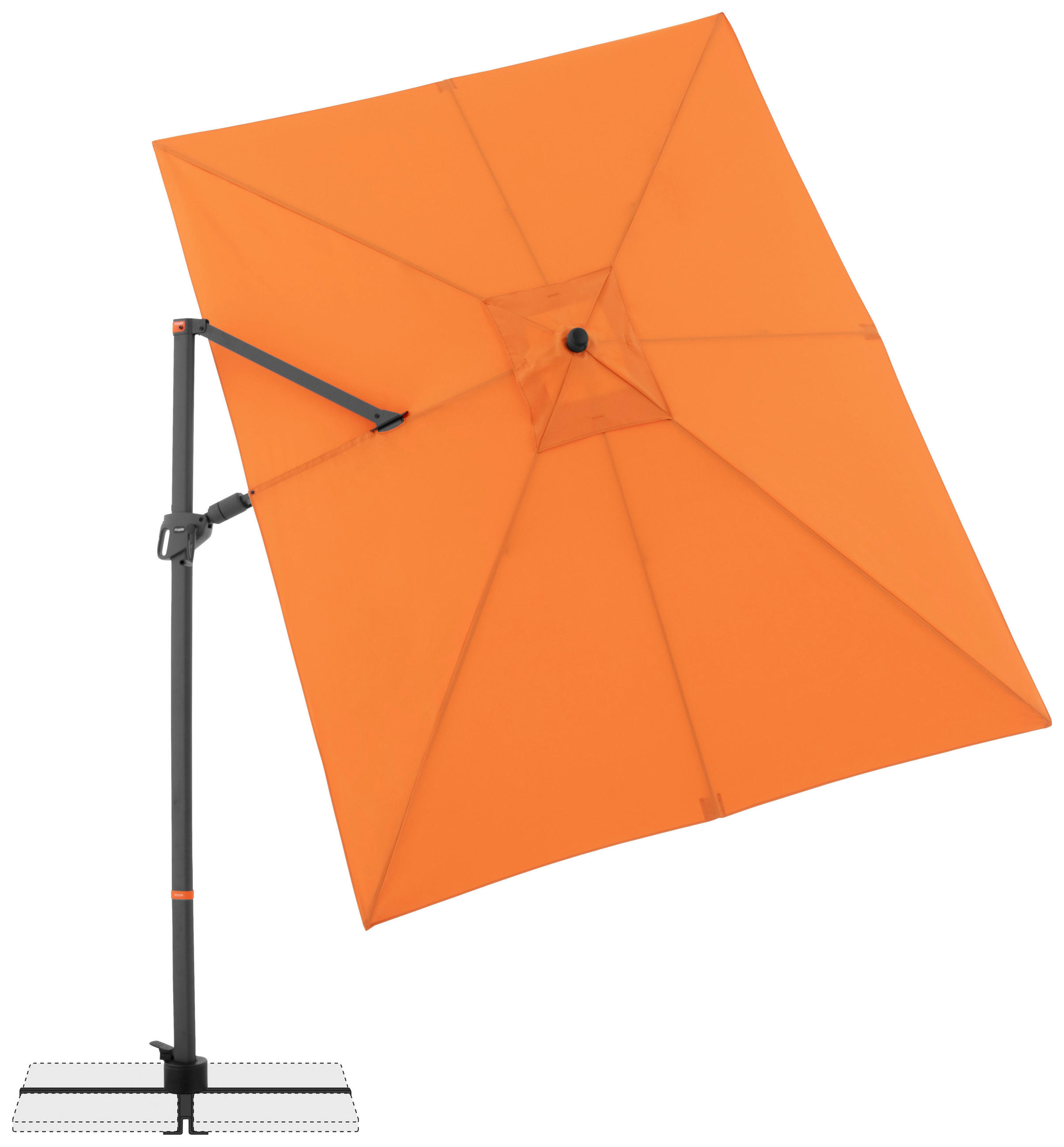 BOČNÍ SLUNEČNÍK 320/240 cm - oranžová/antracitová, Basics, kov/textil (320/240cm) - Doppler