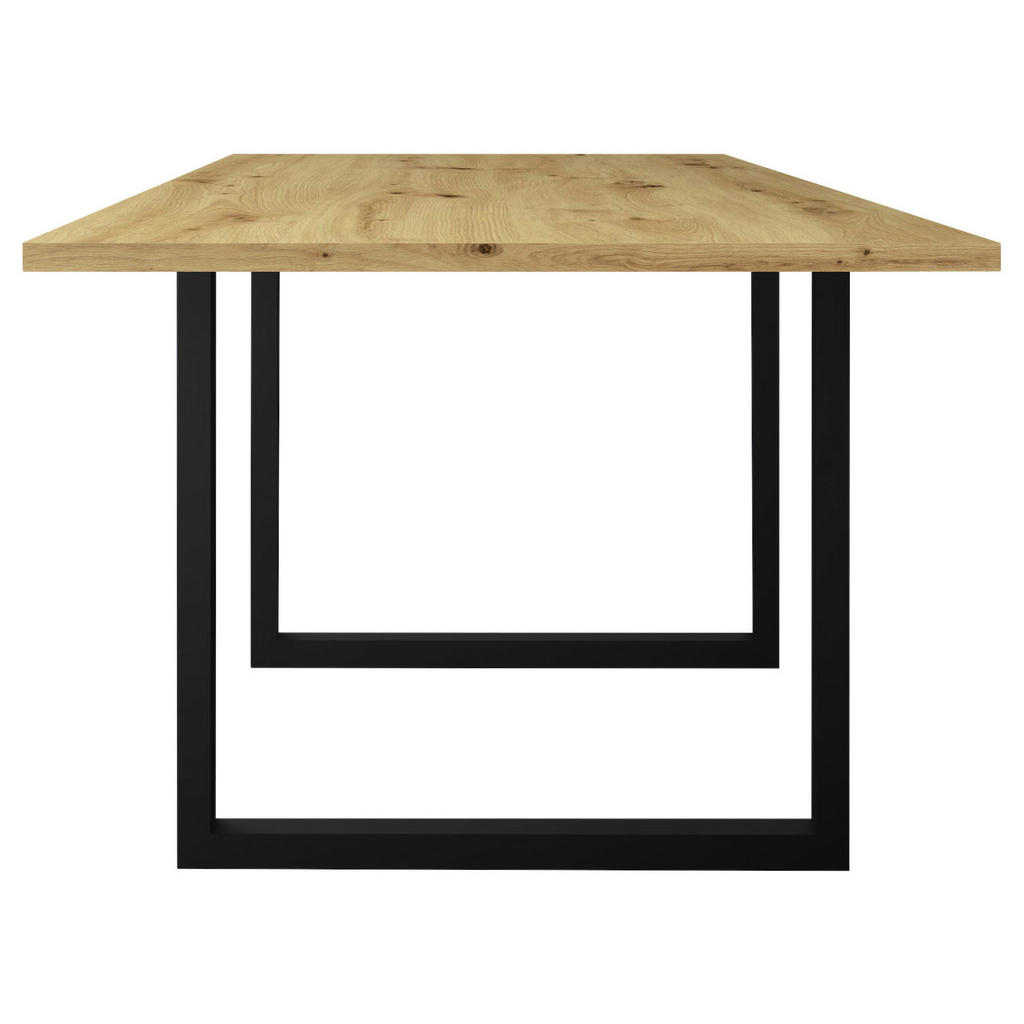 Thumbnail - Livetastic Esstisch, Schwarz, Eiche, Metall, Holzwerkstoff, rechteckig, Kufe, 90x78x140 cm, Esszimmer, Tische, Esstische