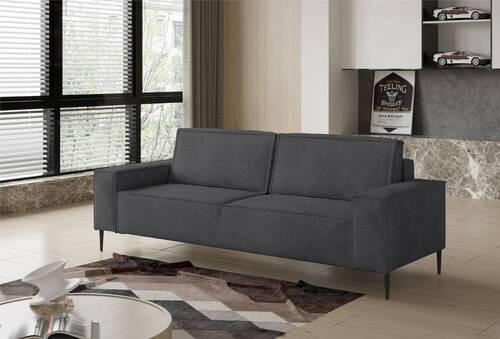 SCHLAFSOFA in Webstoff Dunkelgrau  - Dunkelgrau/Schwarz, Design, Textil/Metall (240/89/103cm) - Ti'me