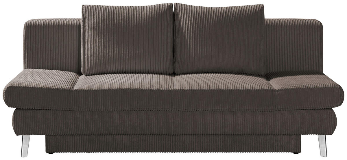 SCHLAFSOFA in Cord Braun  - Chromfarben/Braun, Design, Textil/Metall (200/85/90cm) - Xora