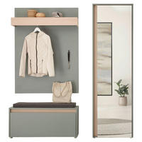 GARDEROBE 4-teilig  in 170/200/40 cm  - Eichefarben/Salbeigrün, Design, Holzwerkstoff/Textil (170/200/40cm) - Modante