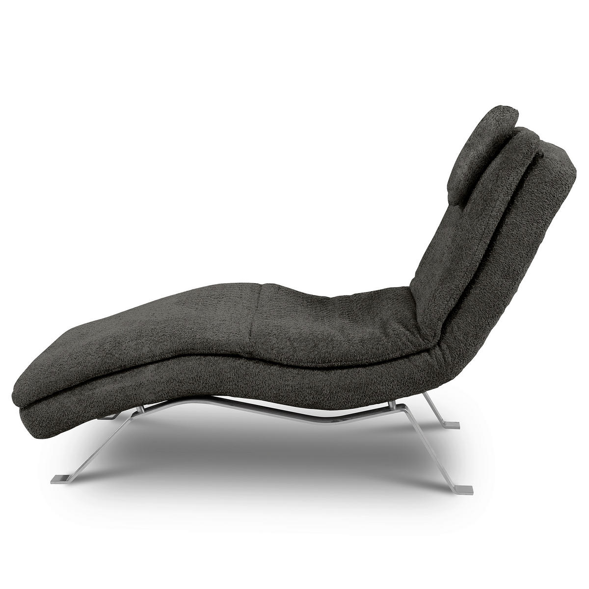 RELAXLIEGE Bouclé Anthrazit  - Anthrazit/Silberfarben, Design, Textil/Metall (65/95/171cm) - Celina Home
